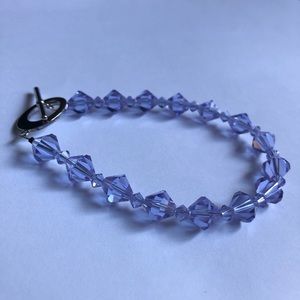 Light Purple Crystal Bracelet with Silver